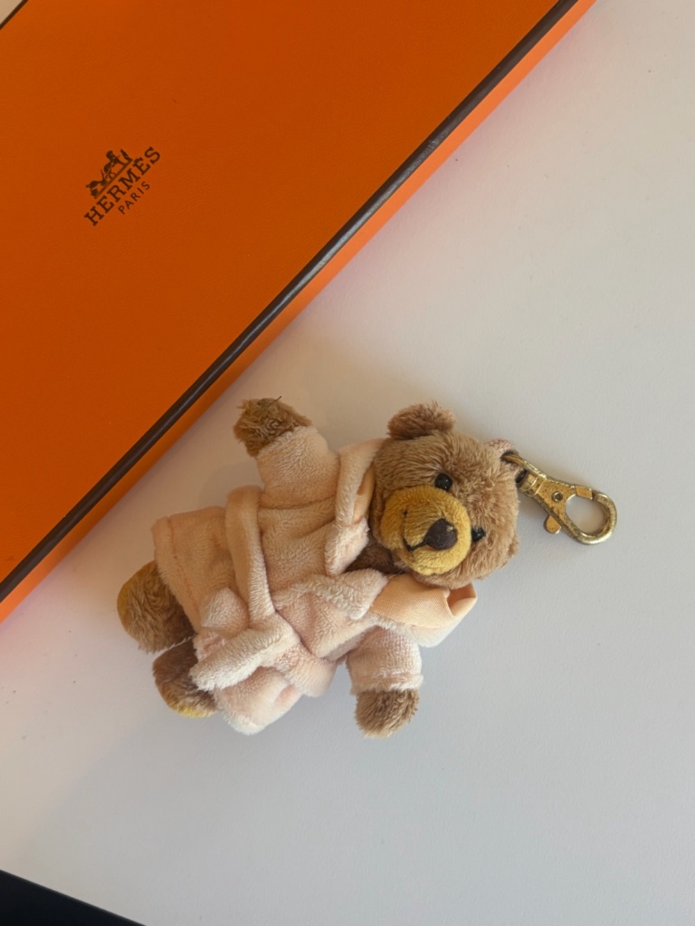 Ritz Paris bear keychain with bathrobe